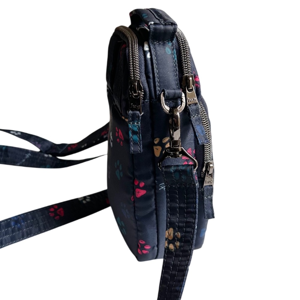 Lug Skeeter Mini Convertible RFID Crossbody Bag Paws Navy Print - Picture 5 of 15